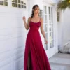 Alamour The Label Olivia - Deep Red A-Line Gowns