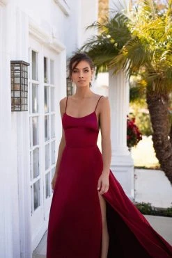 Alamour The Label Olivia - Deep Red A-Line Gowns