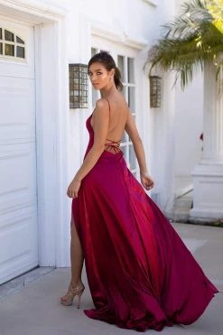 Alamour The Label Olivia - Deep Red A-Line Gowns
