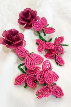 Alamour The Label Fiorenza Floral Beaded Earrings