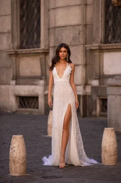 Alamour The Label Emiliana - White Fitted Gowns 2 Alamour The Label Emiliana - White Fitted Gowns