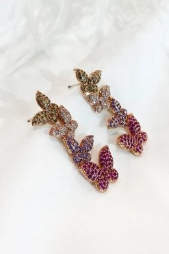 Alamour The Label Fiona Purple Butterfly Earrings NEW ARRIVALS