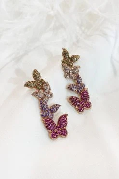 Alamour The Label Fiona Purple Butterfly Earrings NEW ARRIVALS