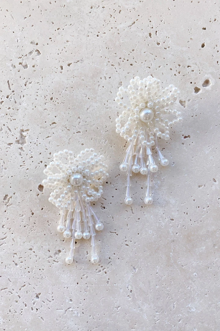 Alamour The Label Evie Pearl Flower Statement Earrings Alamour The Label Evie Pearl Flower Statement Earrings