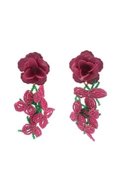 Alamour The Label Fiorenza Floral Beaded Earrings