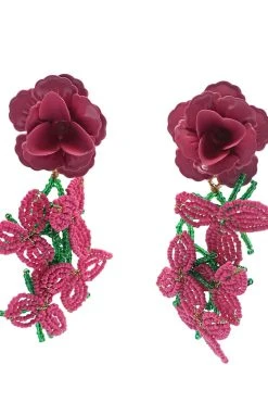 Alamour The Label Fiorenza Floral Beaded Earrings