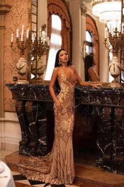 Alamour Made-To-Order Lolita Sequin Gown - Gold