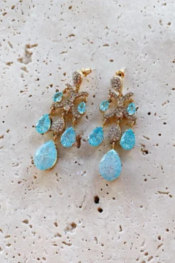 Alamour The Label Yoven Baby Blue Drop Earrings
