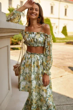 Alamour The Label Fleur Floral Yellow Roses Midi Set DRESSES 14 Alamour The Label Fleur Floral Yellow Roses Midi Set DRESSES