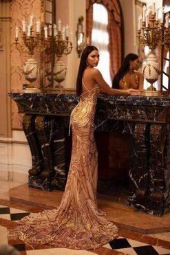 Alamour Made-To-Order Lolita Sequin Gown - Gold