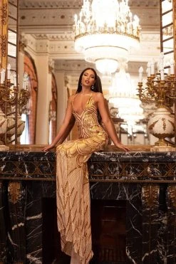 Alamour Made-To-Order Lolita Sequin Gown - Gold