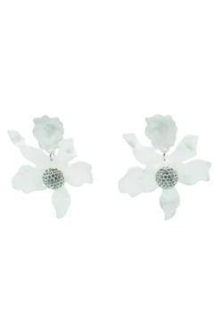Alamour The Label Luna Clear Flower Statement Earrings