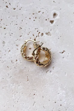 Alamour The Label Jayda Textured Hoop Earrings