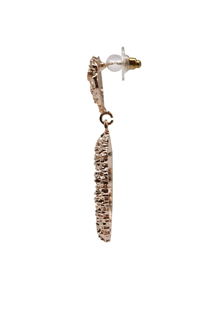 Alamour The Label Felicity Rose Gold Textured Circle Drop Earrings 3 Alamour The Label Felicity Rose Gold Textured Circle Drop Earrings