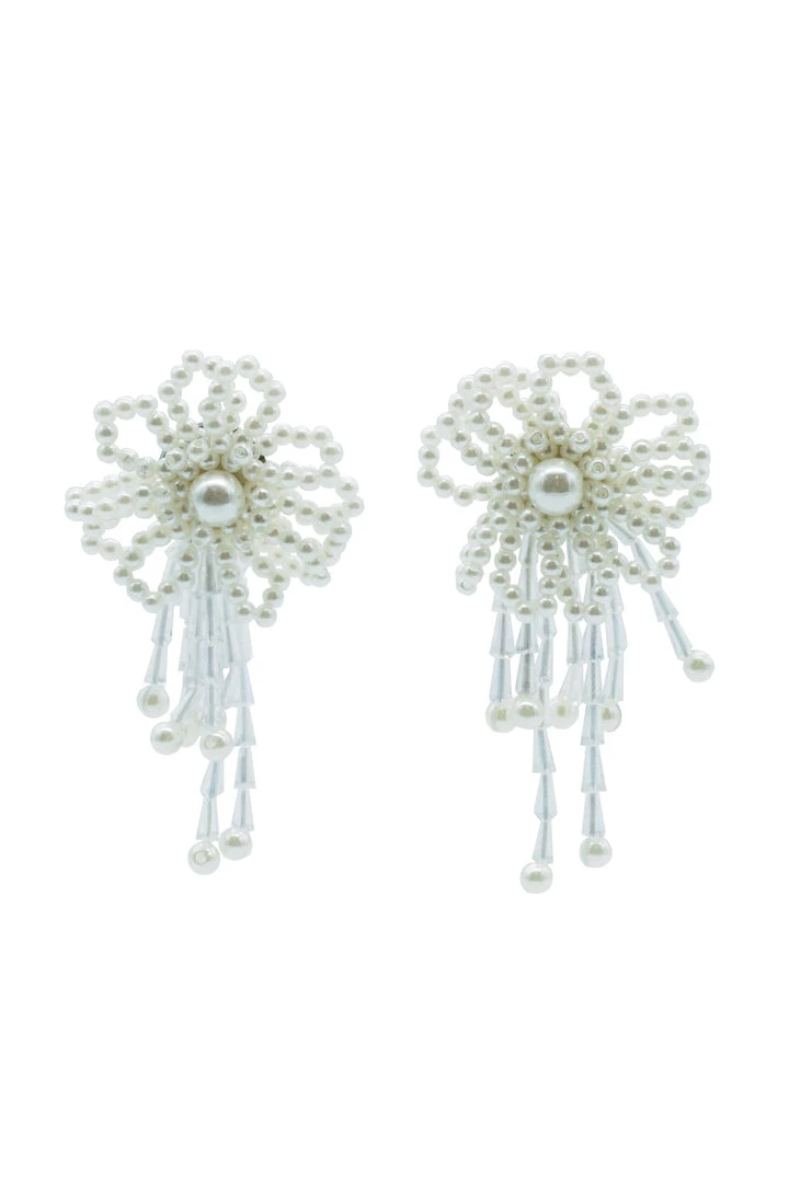 Alamour The Label Evie Pearl Flower Statement Earrings Alamour The Label Evie Pearl Flower Statement Earrings