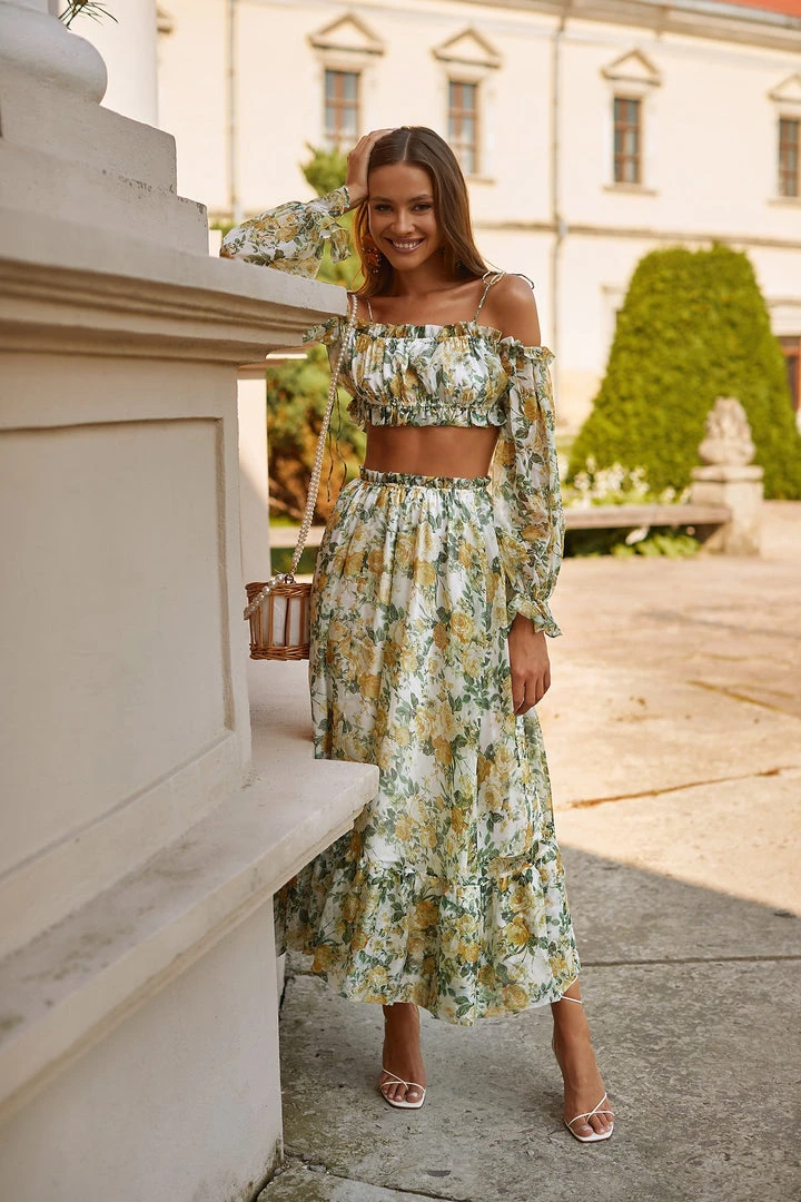 Alamour The Label Fleur Floral Yellow Roses Midi Set DRESSES 9 Alamour The Label Fleur Floral Yellow Roses Midi Set DRESSES