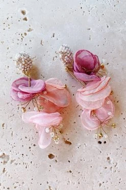 Alamour The Label Emilita Pink Petal Earrings 5 Alamour The Label Emilita Pink Petal Earrings