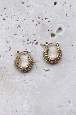 Alamour The Label Earrings Aimee Textured Gold Hoops 9 Alamour The Label Earrings Aimee Textured Gold Hoops