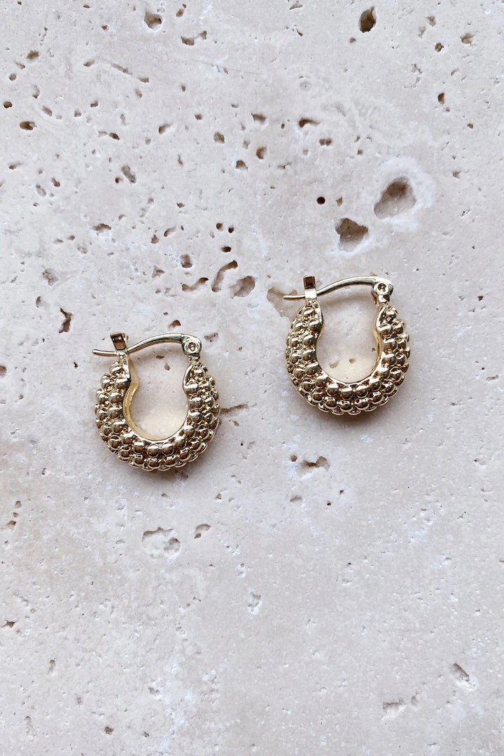 Alamour The Label Earrings Aimee Textured Gold Hoops 4 Alamour The Label Earrings Aimee Textured Gold Hoops