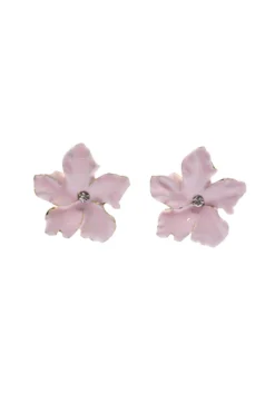Alamour The Label Akira Pink Flower Stud Earrings