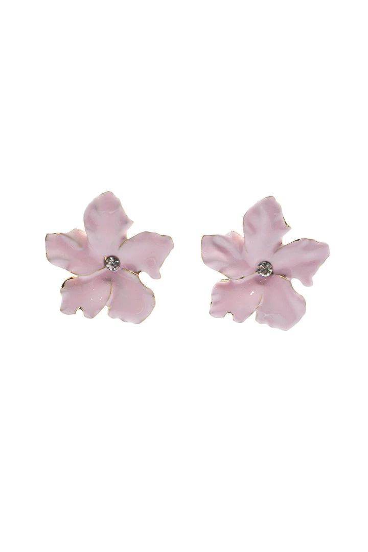 Alamour The Label Akira Pink Flower Stud Earrings 1 Alamour The Label Akira Pink Flower Stud Earrings