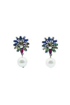Alamour The Label Saskia Multi Crystal Pearl Earrings