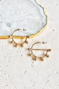 Alamour The Label Davina Studded Hoop Earrings