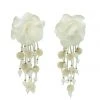 Alamour The Label NEW ARRIVALS Shailee White Flower Drop Earrings