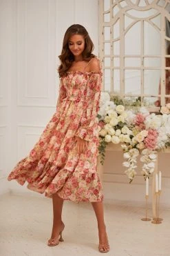 Alamour The Label Shailee A-Line Midi Dress COCKTAIL