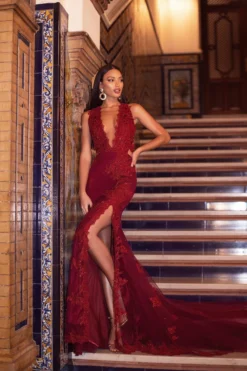 Alamour Made-To-Order Made-To-Order Gowns Rosalie Beaded Gown - Burgundy
