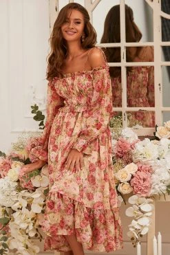 Alamour The Label Shailee A-Line Midi Dress COCKTAIL