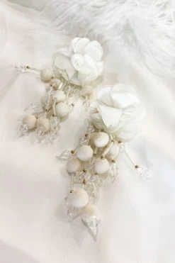 Alamour The Label NEW ARRIVALS Shailee White Flower Drop Earrings