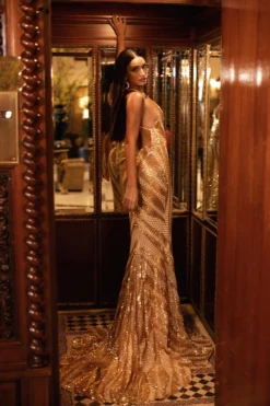 Alamour Made-To-Order Luciya Sequin Gown - Gold Made-To-Order Gowns 8 Alamour Made-To-Order Luciya Sequin Gown - Gold Made-To-Order Gowns