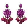 Alamour The Label Cecily Fuchsia Flower Drop Earrings