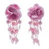 Alamour The Label Shailee Pink Flower Drop Earrings