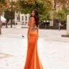 Alamour Made-To-Order Alondra Satin Gown - Orange Made-To-Order Gowns