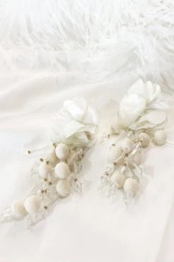 Alamour The Label NEW ARRIVALS Shailee White Flower Drop Earrings