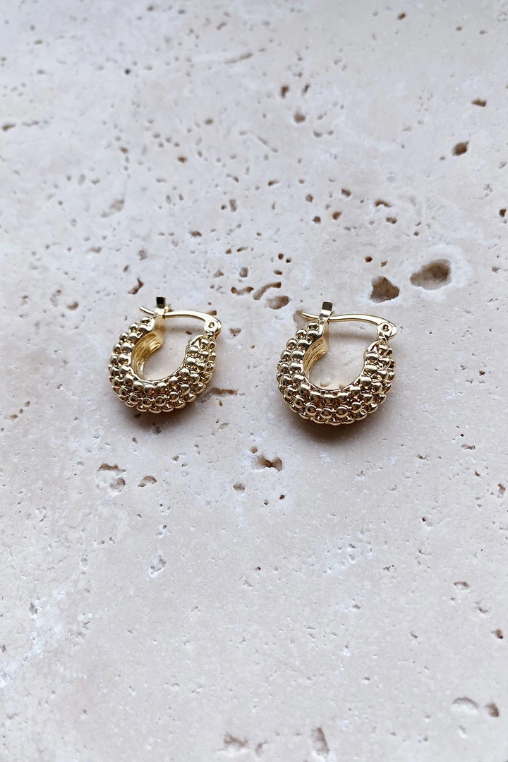 Alamour The Label Earrings Aimee Textured Gold Hoops 6 Alamour The Label Earrings Aimee Textured Gold Hoops