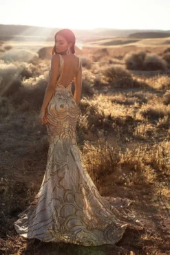 Alamour Made-To-Order Fitted Gowns Kimora Sequin Gown - Gold