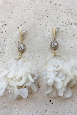 Alamour The Label Verbana White Flower Hoop Earrings