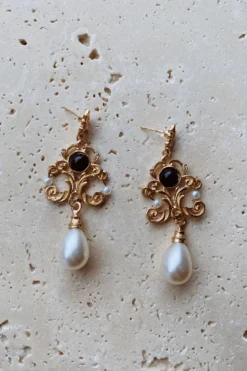 Alamour The Label Seraphina Black Drop Earrings