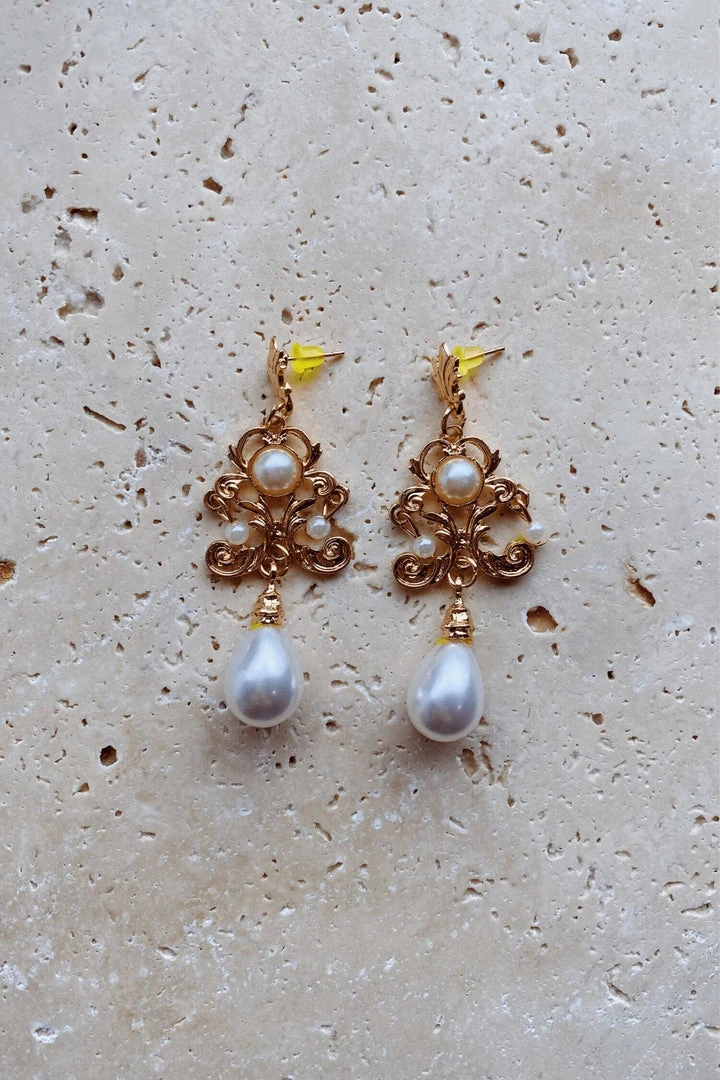 Alamour The Label Seraphina White Drop Earrings Alamour The Label Seraphina White Drop Earrings