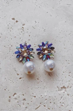 Alamour The Label Saskia Multi Crystal Pearl Earrings