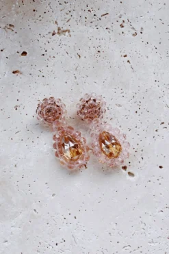 Alamour The Label Davina Pink Drop Statement Earrings