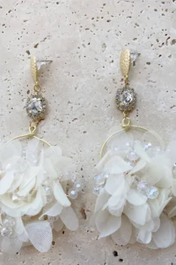 Alamour The Label Verbana White Flower Hoop Earrings