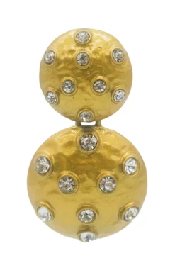 Alamour The Label Qiana Gold Circle Crystal Statement Earrings