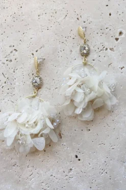 Alamour The Label Verbana White Flower Hoop Earrings