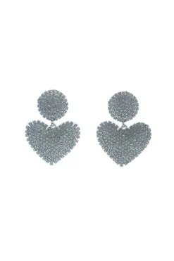 Alamour The Label Dounia Silver Heart Earrings