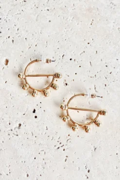 Alamour The Label Davina Studded Hoop Earrings