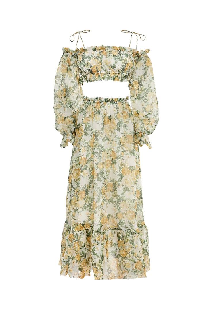Alamour The Label Fleur Floral Yellow Roses Midi Set DRESSES 8 Alamour The Label Fleur Floral Yellow Roses Midi Set DRESSES